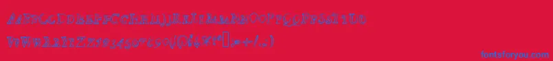 Died Font – Blue Fonts on Red Background