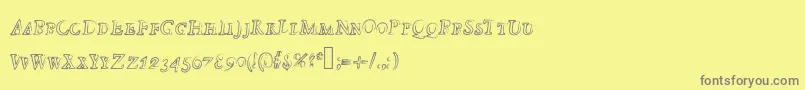 フォントDied – 黄色の背景に灰色の文字