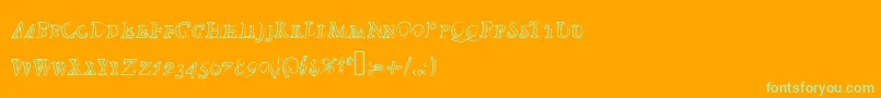 Died Font – Green Fonts on Orange Background