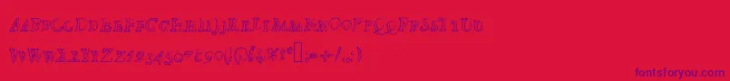 Died Font – Purple Fonts on Red Background