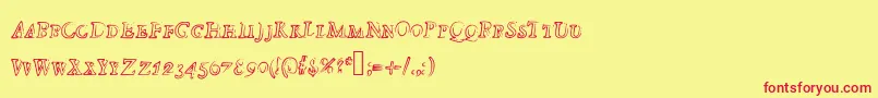 Died Font – Red Fonts on Yellow Background