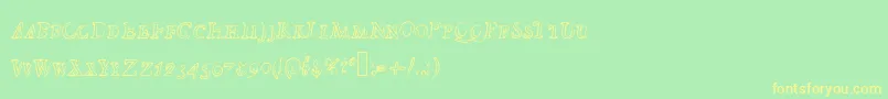Died Font – Yellow Fonts on Green Background