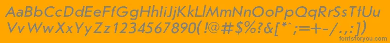 JournalsanscItalic-Schriftart – Graue Schriften auf orangefarbenem Hintergrund