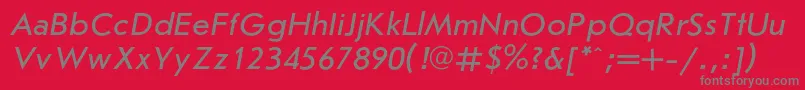 JournalsanscItalic Font – Gray Fonts on Red Background