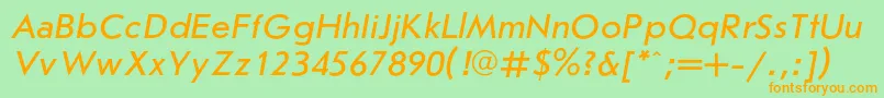 JournalsanscItalic Font – Orange Fonts on Green Background