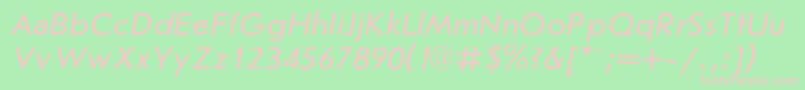 JournalsanscItalic Font – Pink Fonts on Green Background