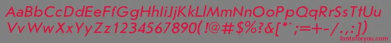 JournalsanscItalic Font – Red Fonts on Gray Background