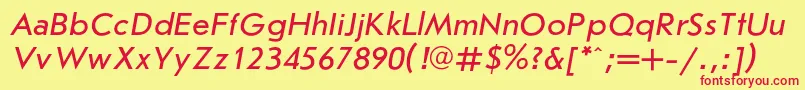 JournalsanscItalic Font – Red Fonts on Yellow Background