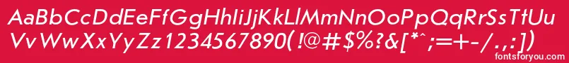JournalsanscItalic Font – White Fonts on Red Background