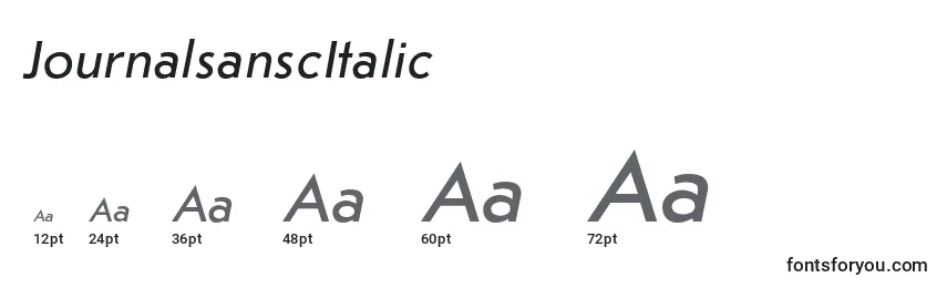Размеры шрифта JournalsanscItalic