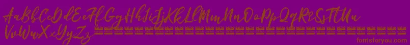 BigbroadeDemo-Schriftart – Braune Schriften auf violettem Hintergrund