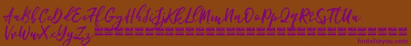 BigbroadeDemo-Schriftart – Violette Schriften auf braunem Hintergrund