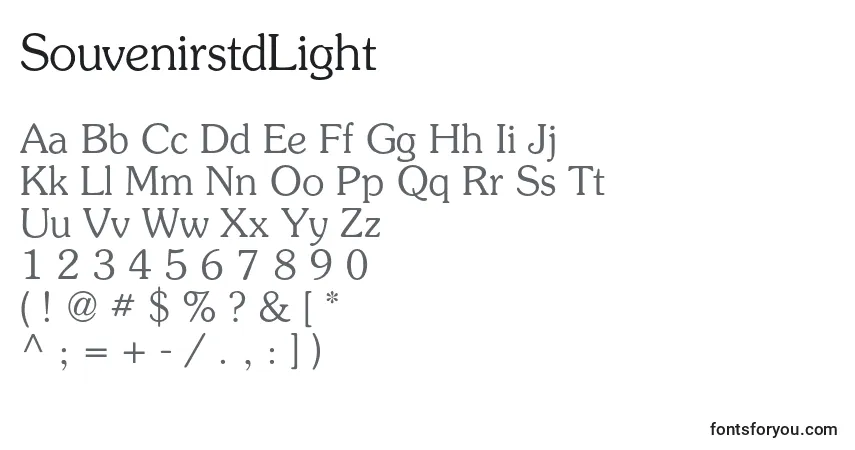 Шрифт SouvenirstdLight – алфавит, цифры, специальные символы