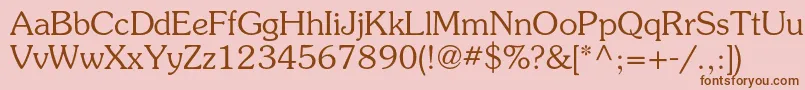 SouvenirstdLight Font – Brown Fonts on Pink Background
