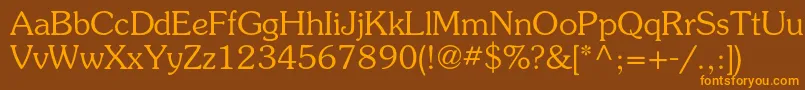 SouvenirstdLight Font – Orange Fonts on Brown Background