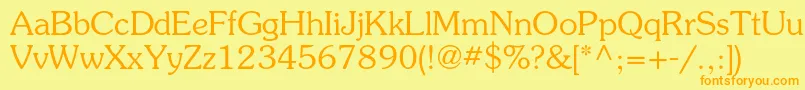 SouvenirstdLight Font – Orange Fonts on Yellow Background