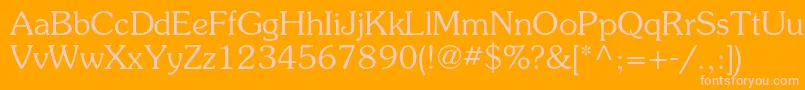 SouvenirstdLight Font – Pink Fonts on Orange Background