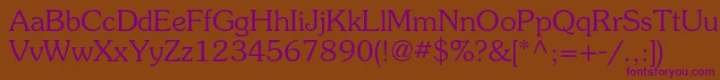 SouvenirstdLight Font – Purple Fonts on Brown Background