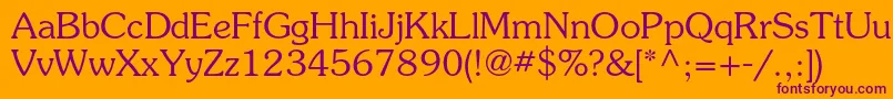 SouvenirstdLight Font – Purple Fonts on Orange Background