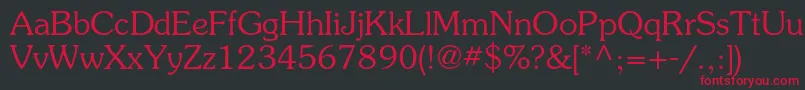 SouvenirstdLight Font – Red Fonts on Black Background
