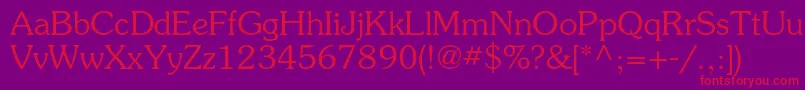 SouvenirstdLight Font – Red Fonts on Purple Background