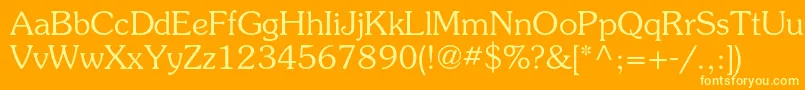 SouvenirstdLight Font – Yellow Fonts on Orange Background