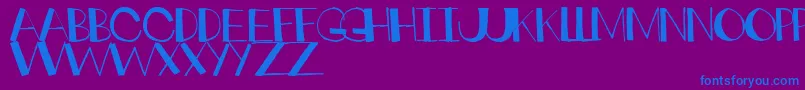 フォントCrankdeal – 紫色の背景に青い文字