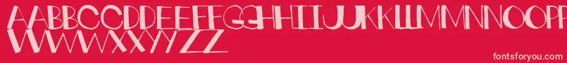 Crankdeal Font – Pink Fonts on Red Background