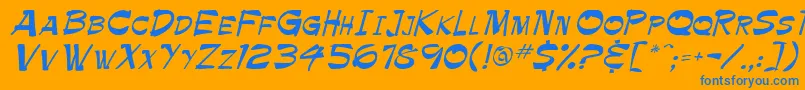 Palette Font – Blue Fonts on Orange Background