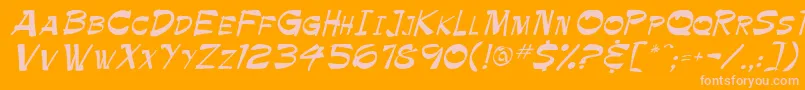 Palette-Schriftart – Rosa Schriften auf orangefarbenem Hintergrund