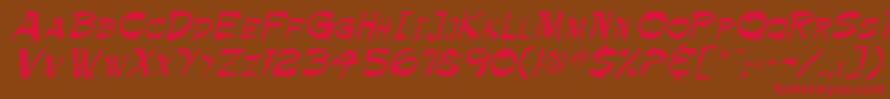 Palette-Schriftart – Rote Schriften auf braunem Hintergrund