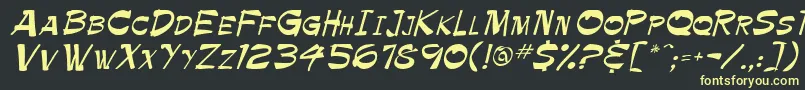 Palette Font – Yellow Fonts on Black Background