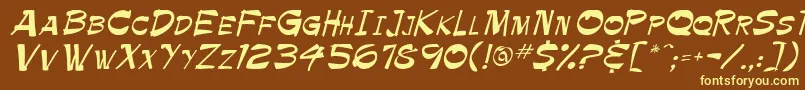 Palette Font – Yellow Fonts on Brown Background