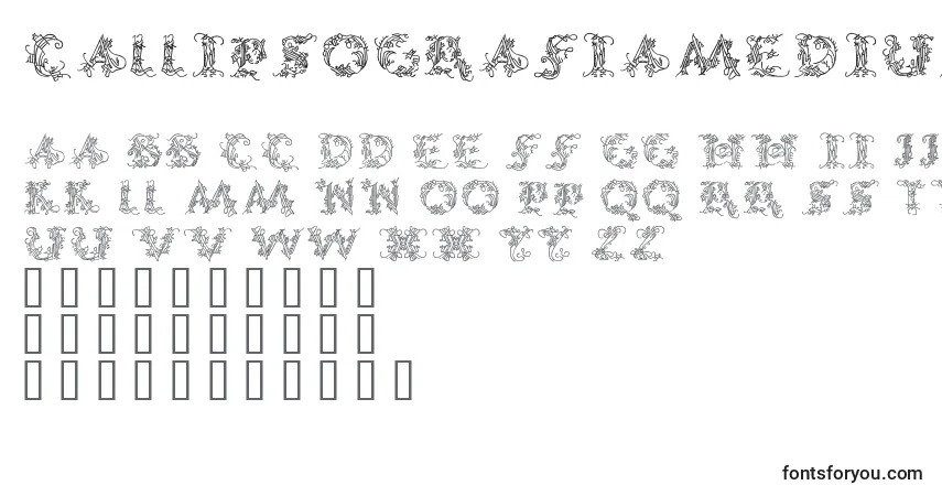 Шрифт CallipsografiaMedium – алфавит, цифры, специальные символы