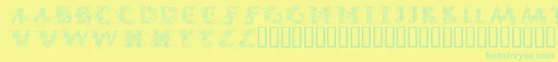 CallipsografiaMedium Font – Green Fonts on Yellow Background
