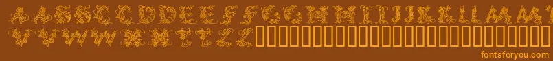 CallipsografiaMedium Font – Orange Fonts on Brown Background