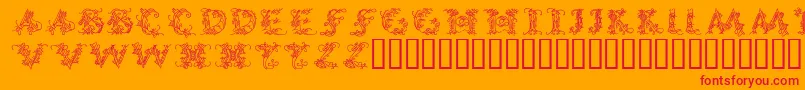CallipsografiaMedium Font – Red Fonts on Orange Background