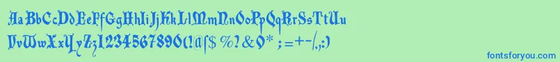 Шрифт Decadentafrax – синие шрифты на зелёном фоне