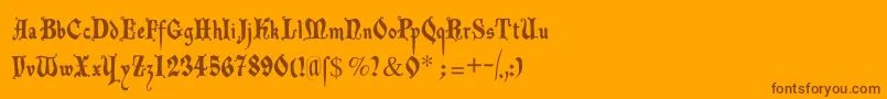 Decadentafrax Font – Brown Fonts on Orange Background