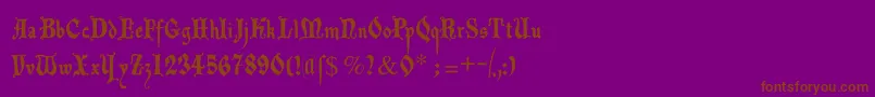 Decadentafrax-Schriftart – Braune Schriften auf violettem Hintergrund