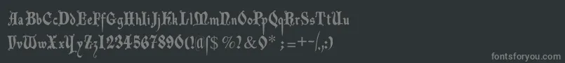 Decadentafrax-fontti – harmaat kirjasimet mustalla taustalla