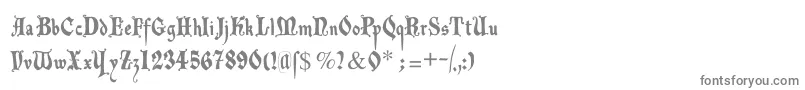 Decadentafrax-fontti – harmaat kirjasimet valkoisella taustalla
