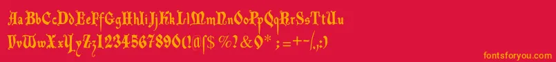 Шрифт Decadentafrax – оранжевые шрифты на красном фоне