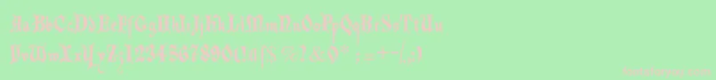 Decadentafrax-Schriftart – Rosa Schriften auf grünem Hintergrund