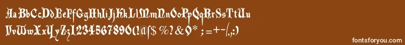 フォントDecadentafrax – 茶色の背景に白い文字