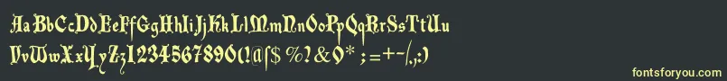 フォントDecadentafrax – 黒い背景に黄色の文字