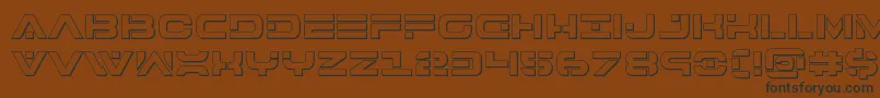 7thservice3D-fontti – mustat fontit ruskealla taustalla