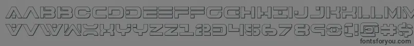 フォント7thservice3D – 黒い文字の灰色の背景