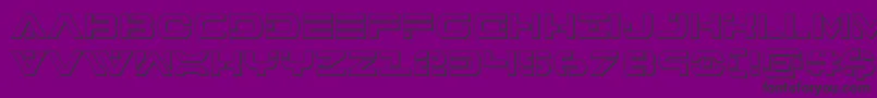 7thservice3D-Schriftart – Schwarze Schriften auf violettem Hintergrund