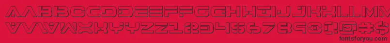 7thservice3D Font – Black Fonts on Red Background